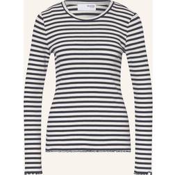 Selected SLFAnna LS Crew Neck Tee Stripes - Dark Sapphire/Snow White