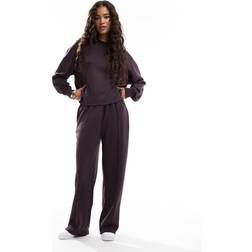 New Look Premium Elasticated Waist Wide Leg Joggers - Burgundy