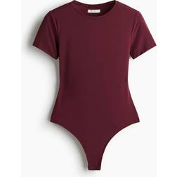 H&M Short-Sleeved Microfibre Body - Burgundy