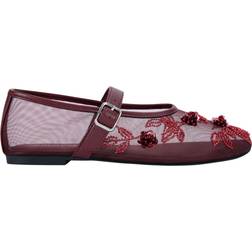 Kurt Geiger Women's Flats Maroon Fabric Nancy Mesh Ballerina Pumps