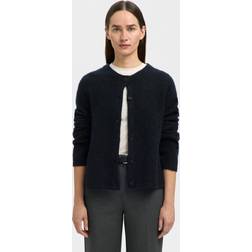 Selected Uldblanding Strikket Cardigan SLFLULU - Dark Sapphire