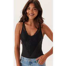 Pieces Pcolivia SL Lace Bodystocking Shirt - Black