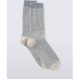 John Lewis Geometric Wool Silk Blend Ankle Socks