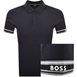 BOSS Zone Polo T Shirt Slim Fit Arm Logo - Navy