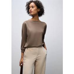 Street One Damen Shirt U-Boot Ausschnitt - Braun