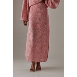 Warehouse Pink A-Line Womens Chiffon Jacquard Bias Skirt - Pink