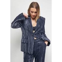 Oasis Oversized Crushed Velvet Blazer Co-ord - Dark Grey