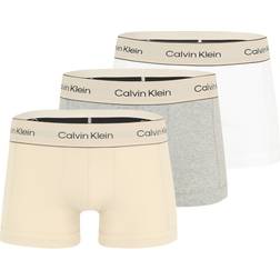 Calvin Klein Heritage Cotton Stretch Trunks - Grey/White/Pale Green