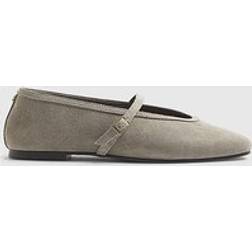 River Island Faux Suede Mary Jane Shoes - Grey