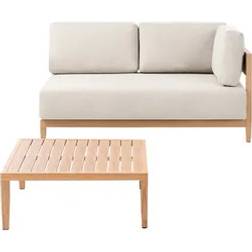Beliani Modern Patio 2 Seater Garden Aluminium Beige Outdoor Sofa