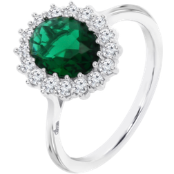 Lotus Elegant Grøn Sølv Ring Til Kvinder