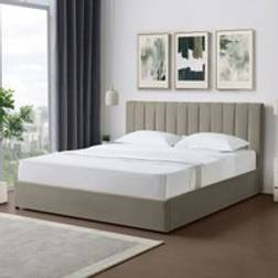 Artemis Home Evelynne Fabric 180cm Superking Ottoman Bed Frame Light Brown