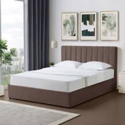 Artemis Home Evelynne Fabric 150cm Kingsize Ottoman Bed Frame Dark Brown