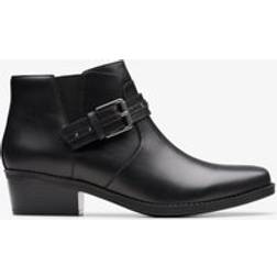 Clarks Danyelle Wish Leather Ankle Boots - Black