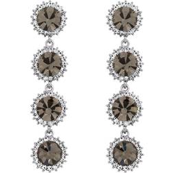 Jon Richard Black Diamond Statement Drop Earrings - Silver/Black