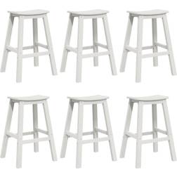 vidaXL Garden pcs White Outdoor Bar Set, 1 Table incl. 6 Chairs