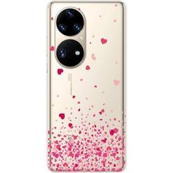 1001coques Huawei P50 Pro Confetti Hearts Silicone Case Pink