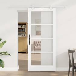 vidaXL Holz Metall Innen Trenner Schiebetür Klarglas (x)