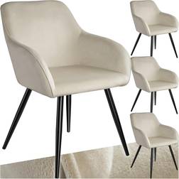 tectake Marilyn Cream/Black Kitchen Chair 82cm 4pcs
