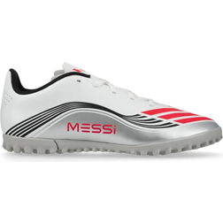 adidas Junior F50 Messi Club TF - Cloud White/Lucid Red /Silver Metallic