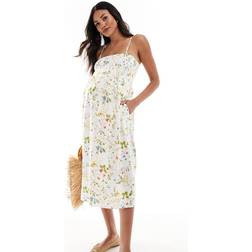 Vero Moda Maternity Easy Vit Blommig Smockad