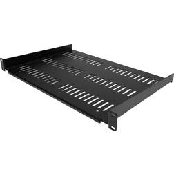 StarTech StarTech.com 1U-serverrackhylla Universellt ventilerat fribärande fack med rackfäste för 19-tums rack och skåp för nätverksutrustning Hållbar design Viktkapacitet 25 kg 30 cm djup hylla, svart