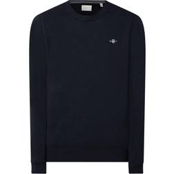 Gant Classic Cotton Crew Neck Sweater - Evening Blue