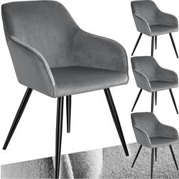 tectake Marilyn Grey/Black Kitchen Chair 82cm 4pcs