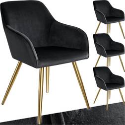 tectake Marilyn Black/Gold Kitchen Chair 82cm 4pcs