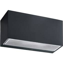 Norlys Asker Big Down Black Wall Flush Light 30.2cm