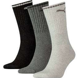 Puma Crew Sock Stripe 3-pack - Black/Grey