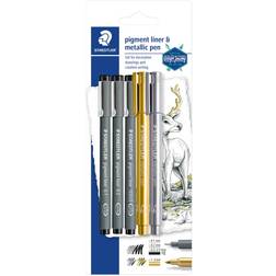 Staedtler Pigment Liner & Metalic Marker 5-pack