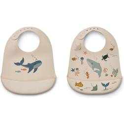 Liewood Tilda Printed Bib 2-pack Sea Creature/Sandy
