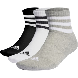 adidas 3-Stripes Cushioned Sportswear Low-Cut Socks 3-pack - Medium Grey Heather/White/Black
