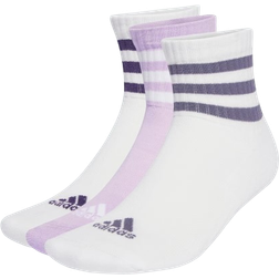adidas 3-Stripes Cushioned Sportswear Low-Cut Socks 3-pack - White/Powder Plum