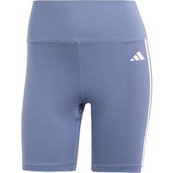adidas Women's Training Essentials 3 Stripes High Waisted Short Leggings - Preloved Ink