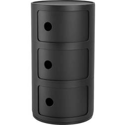 Kartell Componibili 4988 Mat Black 3 Compartments Förvaringsskåp