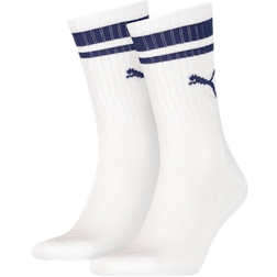 Puma 2-pak Crew Heritage Stripe Socks White/Blue 35/38