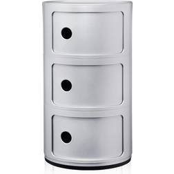 Kartell Componibili Classic Förvaring Med 3 Fack Silver Förvaringsskåp