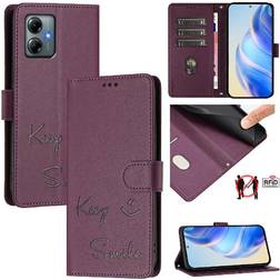 GANGXUN Purple Pu Leather Card Holder Case