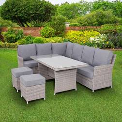 Florence 7 Seater Grey Wicker Outdoor Set Modular Sofa