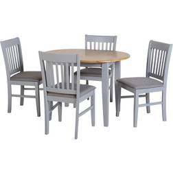 SECONIQUE Oxford Extending Grey/Natural Oak Dining Set 80x105cm 5pcs
