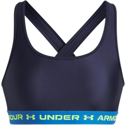 Under Armour Mid Crossback Sports Bra Washed - Navy/Blue Atlantis/High Vis Yellow