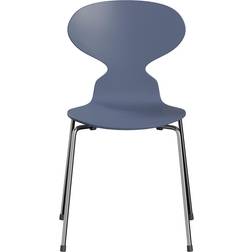 Fritz Hansen Myren 3101 Fuldlakeret Stol Dusk Blue Krom Køkkenstol 81cm