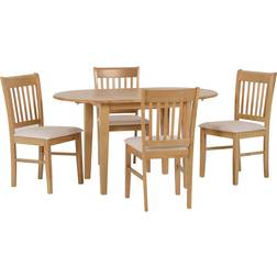 SECONIQUE Oxford Extending Natural Oak/Mink Dining Set 80x105cm 5pcs