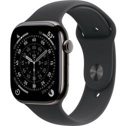 Apple Watch Series 11, Slate Titanium, 42mm, GPS + Cellular, Sport Band Black