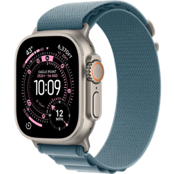 Apple Watch Ultra 3, Natural Titanium Case with Alpine Loop Light Blue
