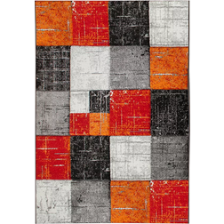 KM Home London Square Rød, Orange 133x190cm