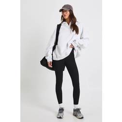 boohoo Waffle High Waisted Legging - Black