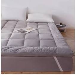 Living and Home Comfortable Quilted Topper Double Mattress Cover Grey